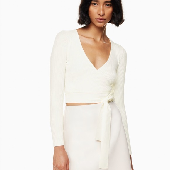 Aritzia All Tied Up Sweater in Cream - Picture 2 of 3